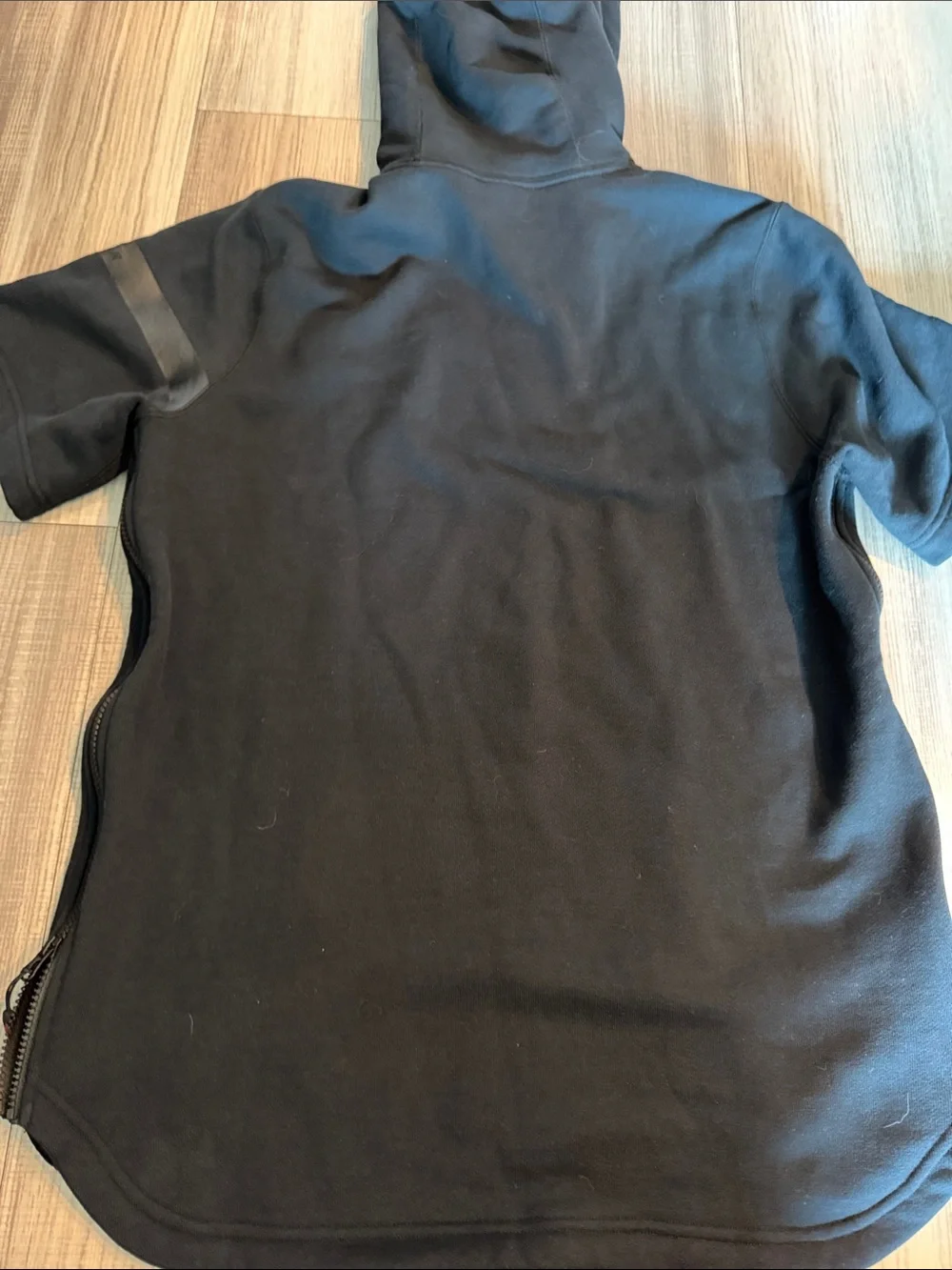 Nike Black Short-Sleeve Hooded Pullover with Matte Star & Stripe Graphic